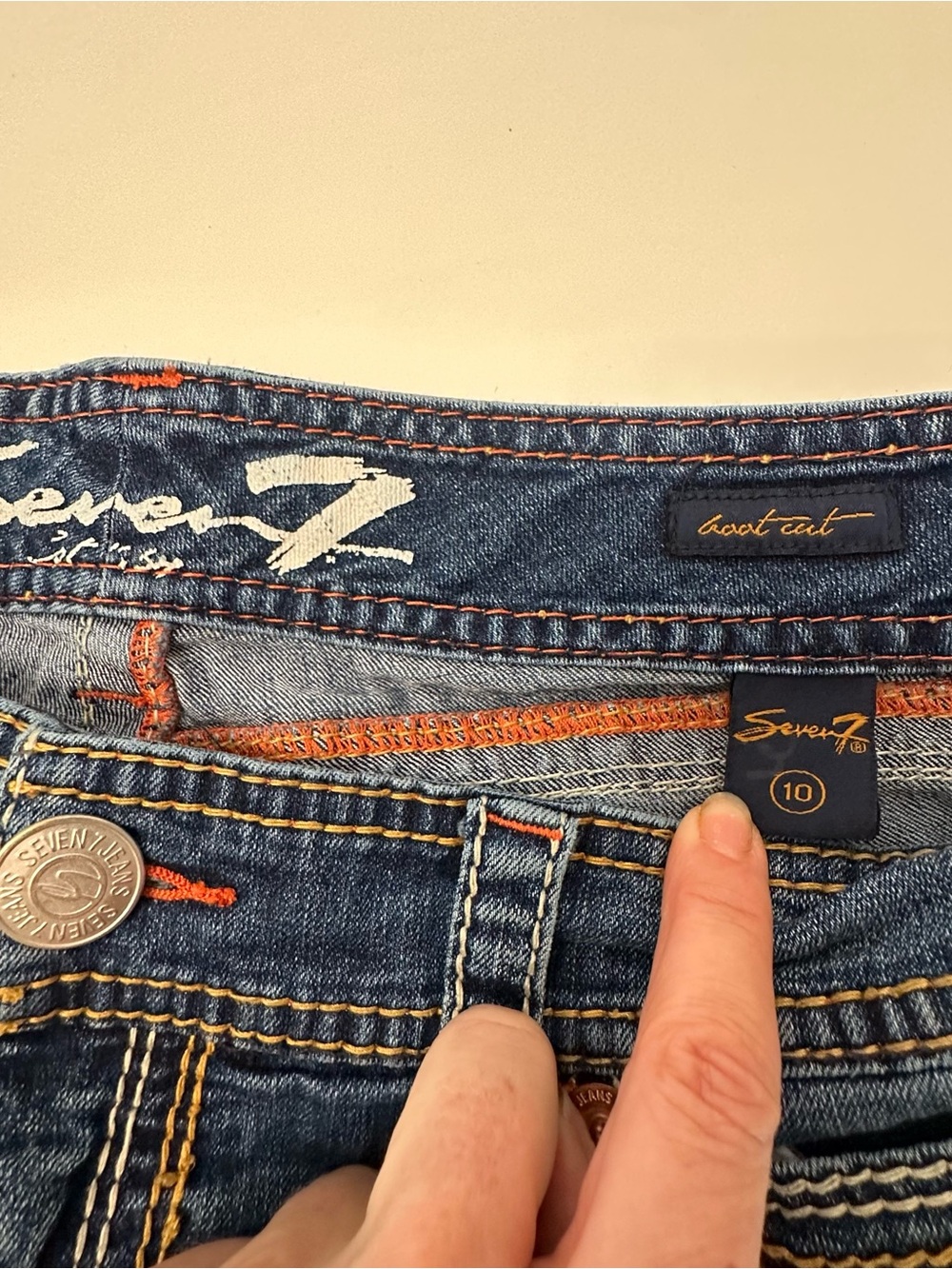 Women’s Dark Blue Embellished Pocket Jeans x3 size 10 1 pair capri, boot cut - Picture 4 of 16